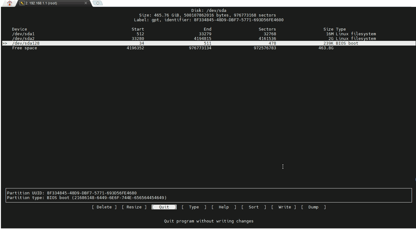 cfdisk